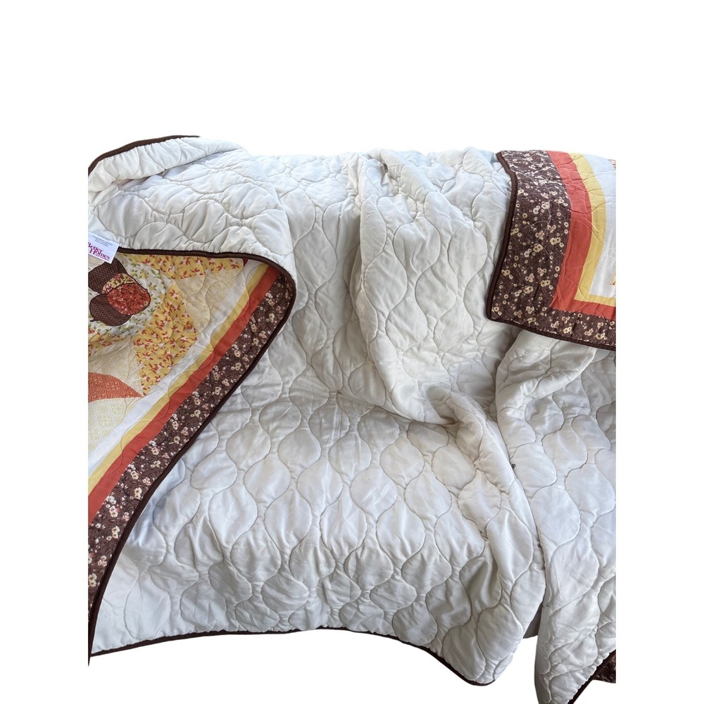 Better Homes and Gardens Harvest Pinwheel Quilt Fall Leaves Acorn Multi 63x86 - Picture 6 of 8